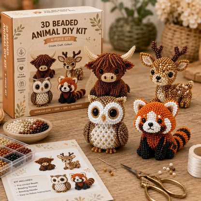 ✨Last Day 49% OFF✨-🧵✨ Tiny 3D Beaded Animal DIY Kit