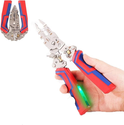 🔧 13-in-1 Foldable Wire Stripper Pliers with Voltage Tester