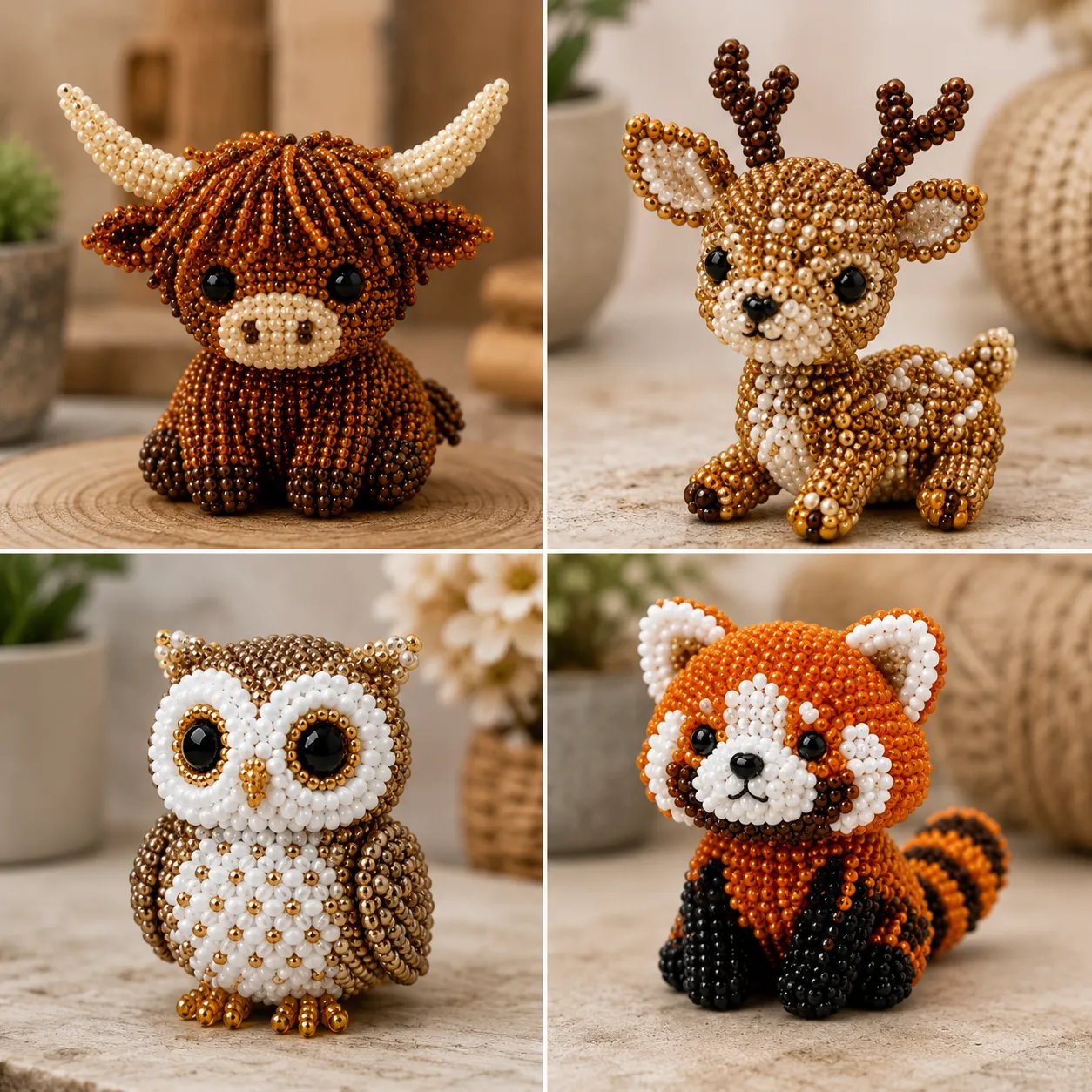 ✨Last Day 49% OFF✨-🧵✨ Tiny 3D Beaded Animal DIY Kit
