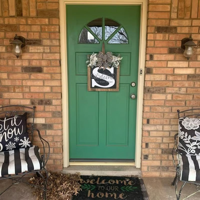 Letter & Leaf Design Door Hanger, Personalized Welcome Door Hanger, Home Decor for Front Door, Festive & Party Supplies Gift, Party Decoration Supplies Ornaments