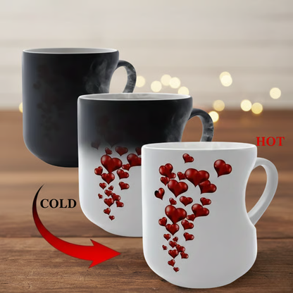 ⏳Limited-time 50% off⏰Color Changing Heart Handle Ceramic Mug for Valentine's Day💖☕