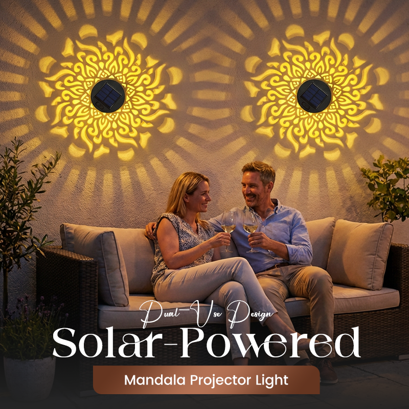 🌞✨Solar-powered mandala projector lamp