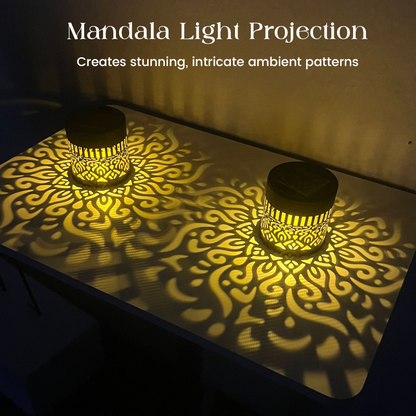 🌞✨Solar-powered mandala projector lamp