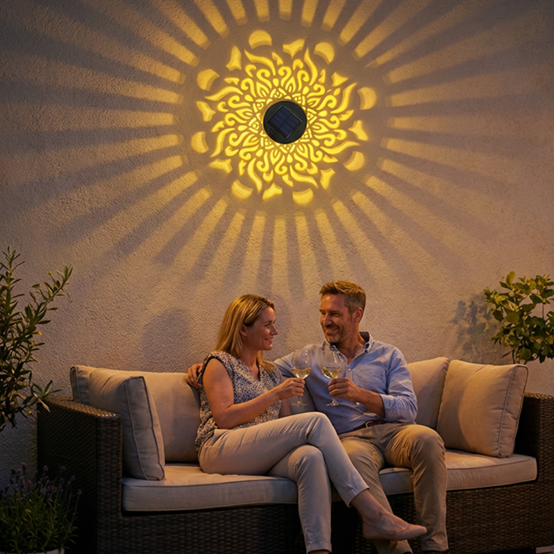 🌞✨Solar-powered mandala projector lamp