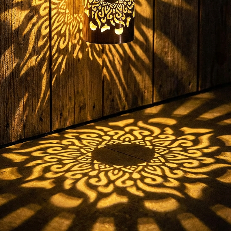 🌞✨Solar-powered mandala projector lamp